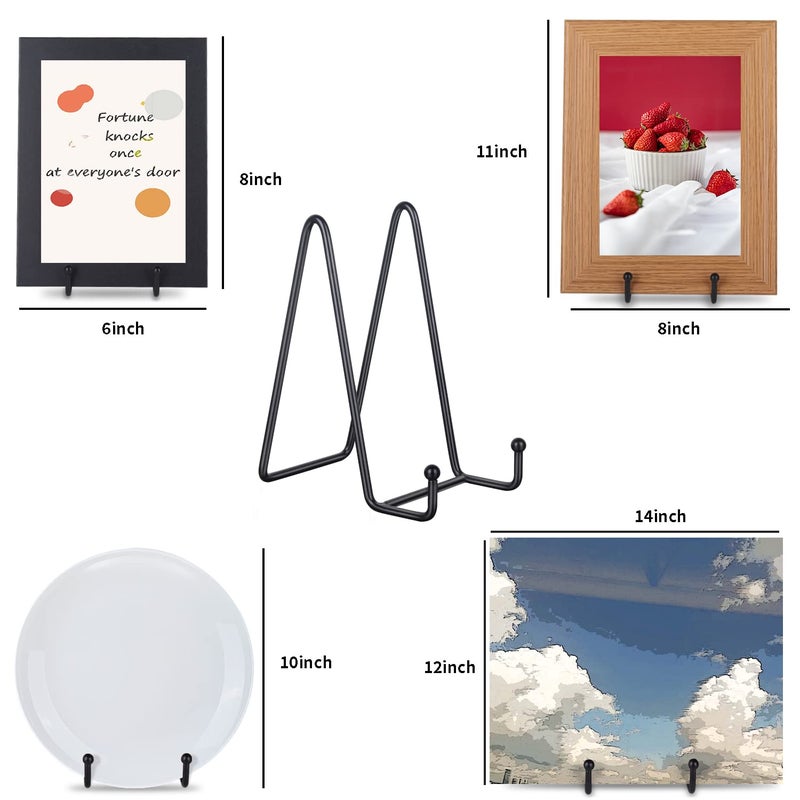 Decolore 3 Pack 6 Inch Black Metal Display Stands Plate Holder Display Stands for Picture, Decorative Plate, Book, Photo Easel, Artistic Work (3 Pack, 6 inch) - Image 5
